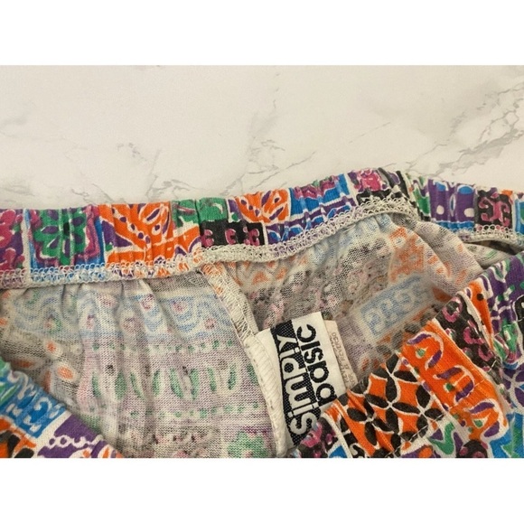 Vtg Simply Basic Shorts Womens XS Retro Colorblock Bermuda Pull Up 80s/90s​​​​ - Picture 4 of 5